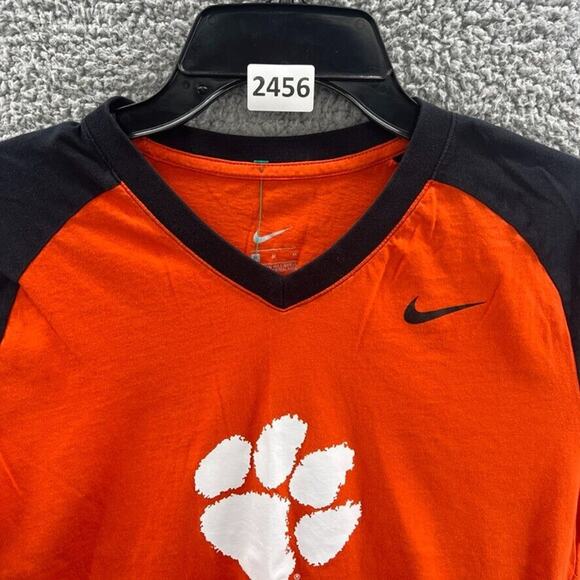 Clemson Tigers Nike Womens Dri-Fit Short Sleeve Orange T-Shirt Size Medium M - Picture 13 of 13